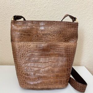 SAKS FIFTH AVENUE Vintage Croc Leather Crossbody